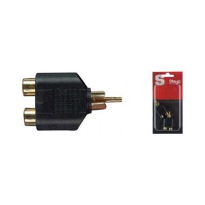 Adaptateur audio monobloc – Double RCA fem./ 1 RCA mâle Audiophony
