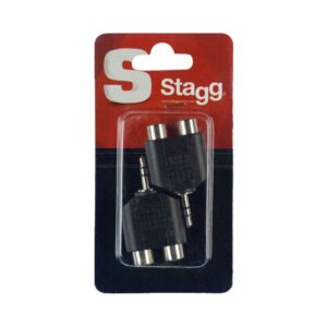 Adaptateur 2ble RCA fem./ 1 mini JACK mâle stéréo – 2 pcs sous blister Audiophony
