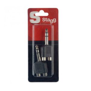 Adaptateur double RCA fem./ 1 JACK mâle stéréo – 2 pcs sous blister Audiophony