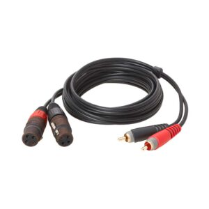 CABLE DOUBLE XLR FEMELLE RCA MALE DE 3 METRES Klotz