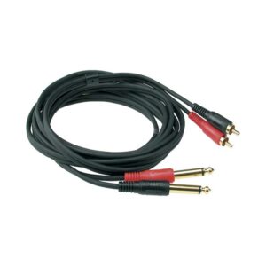 CABLE 1M 2xRCA MALE 2xJACK6.35 MALE