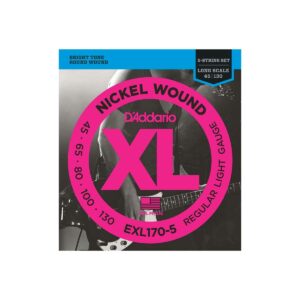 EXL170-5 45-130 REGULAR LIGHT 5 CORDES LONG SCALE D’Addario