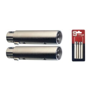 Adaptateur XLR fem. symétrique / XLR mâle symétrique – 2 pcs sous blister Stagg