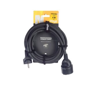 Série N, rallonge de câble secteur, Shuko/Schuko (f/m), 5 m Stagg