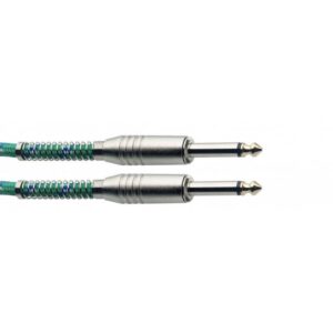 Câble instrument, jack/jack (m/m), 6 m, vert, style vintage tweed, série S Stagg