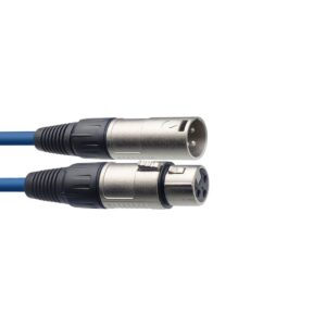 Câble de microphone XLR/XLR (m/f), 10 m, bleu Stagg