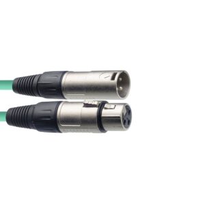 Câble de microphone XLR/XLR (m/f), 10 m, vert Stagg