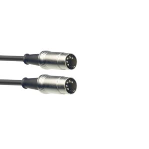 Câble MIDI, DIN/DIN (m/m), 1 m, connecteurs en métal Stagg