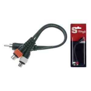 Câble adaptateur 1x fiche RCA mâle/ 2x fiche RCA fem – 1 pièce sous blister Stagg