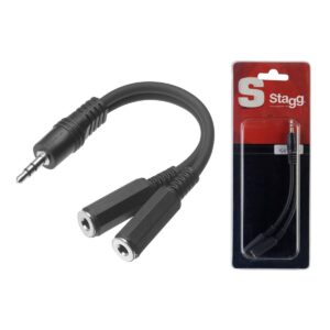 Câble adaptateur 1 x mini JACK mâle stéréo/ 2 x mini jack fem. mono Stagg