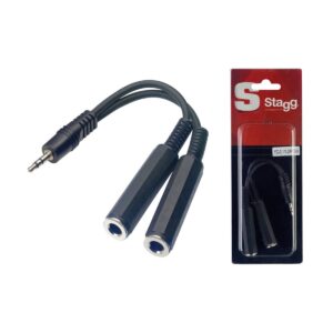 Câble adaptateur 1 x mini JACK mâle stéréo/ 2 x jack fem. stéréo Stagg