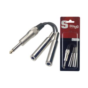 Câble adaptateur 1x JACK mâle.mono/2x jack fem. mono – 1 pièce sous blister Stagg