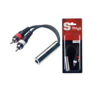 Câble adaptateur 1 x JACK fem. mono/ 2 x RCA mâle. – 1 pièce sous blister Stagg
