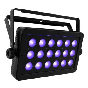 Lumière noire UV, Lumière disco stroboscopique 60W RGBW 18 LED, 395-405nm  UVA classe de longueur d'onde UV lumière pour couleur néon, Halloween