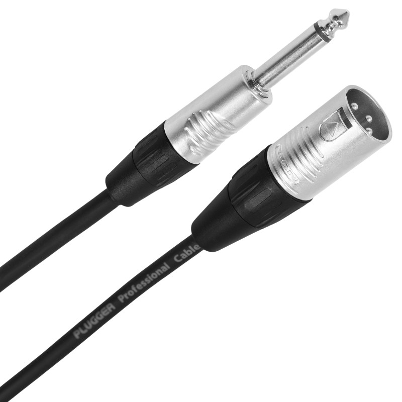 Câble Xlr Jack 6.35 mono mâle 1m Touring Plugger