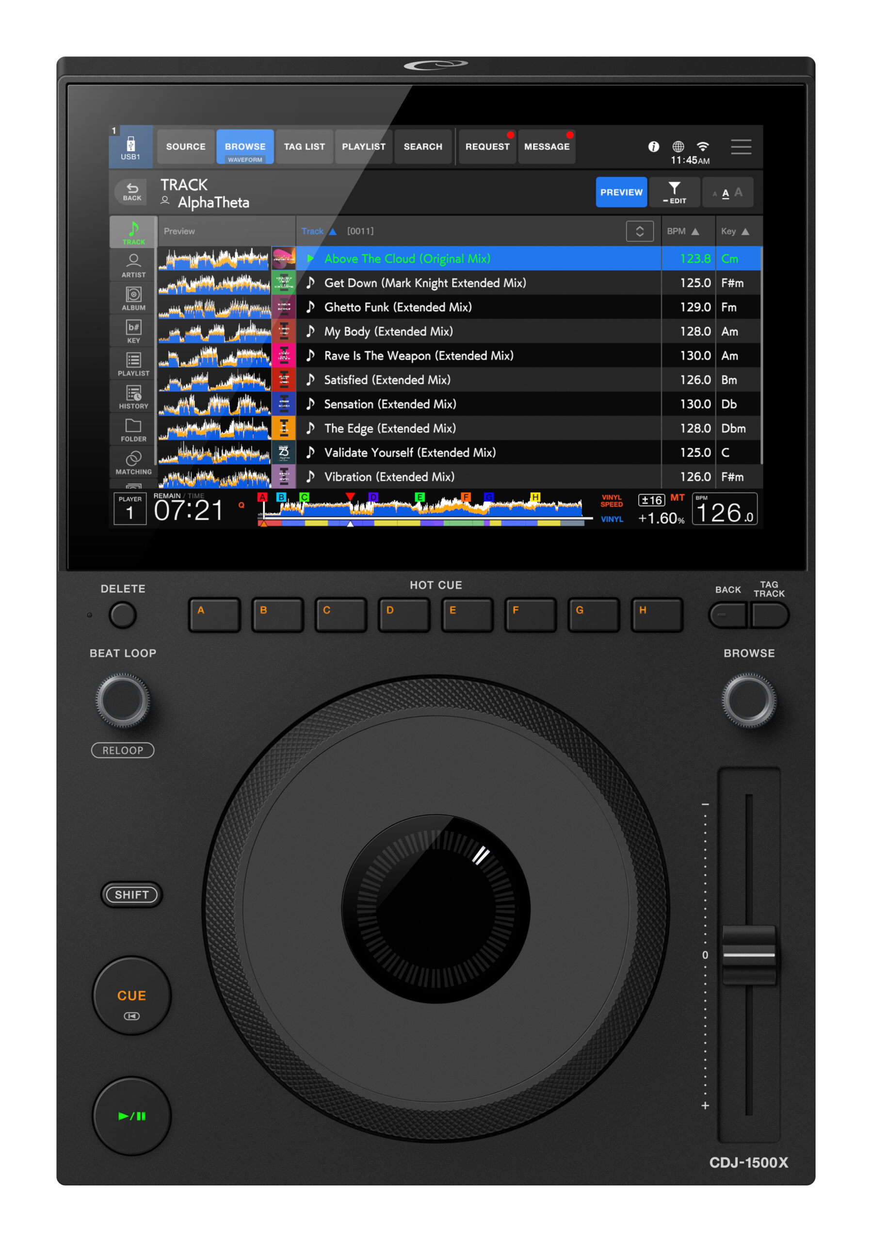 CDJ-1500X AlphaTheta / Pioneer DJ - Platines Multimédias à Plat - Sonowest
