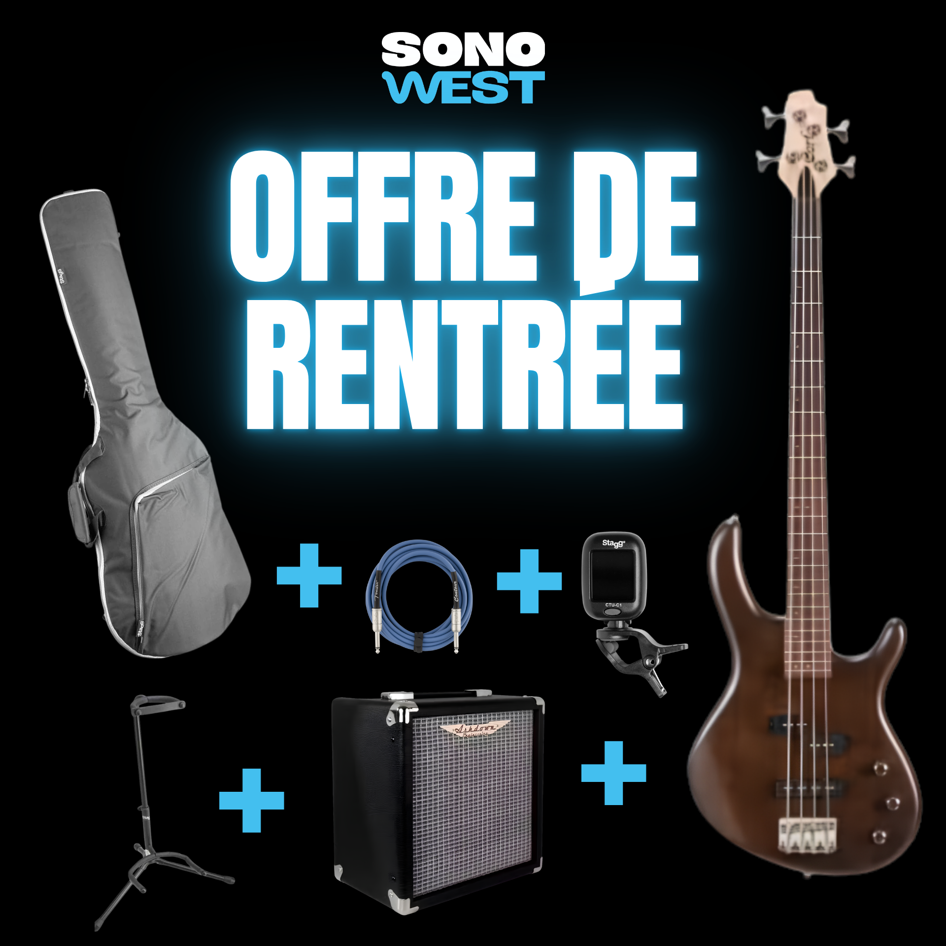PACK BASSE ÉLECTRIQUE OPEN PORE WALNUT