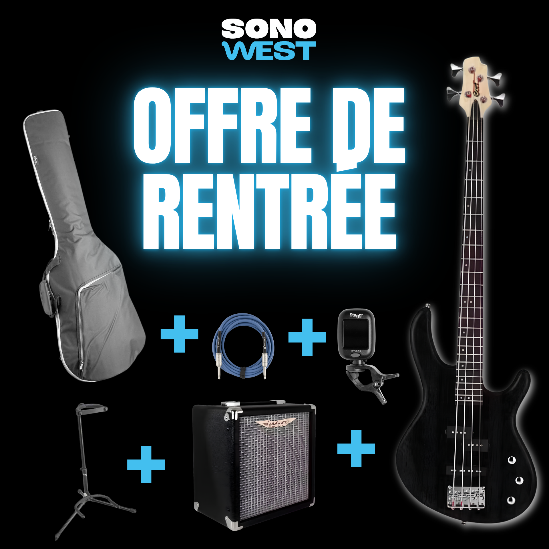 PACK BASSE ÉLECTRIQUE BLACK